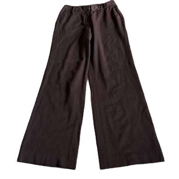Brooks Brothers Brown Wide-Leg Pants 2P Petite Dress Work Career Women’s - Picture 1 of 6